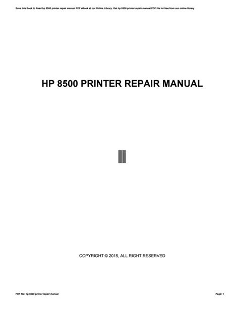 Hp 8500 printer repair manual by apssdc84 - Issuu