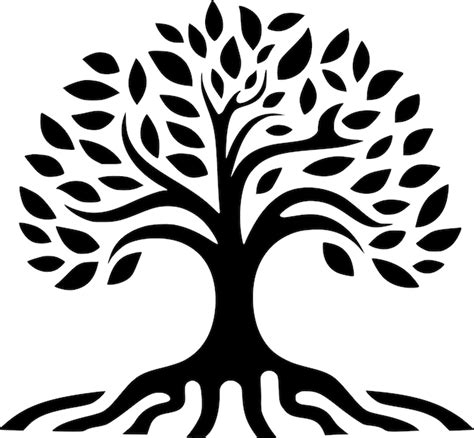 Árbol De La Vida Ilustración Vectorial De Silueta Minimalista Y Simple Vector Premium