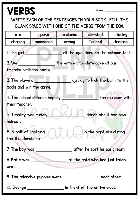 English Grade 6 Grammar Worksheets