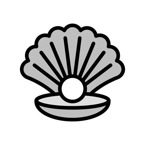 Seashell With Pearl Vector Tropical Related Filled Style Icon