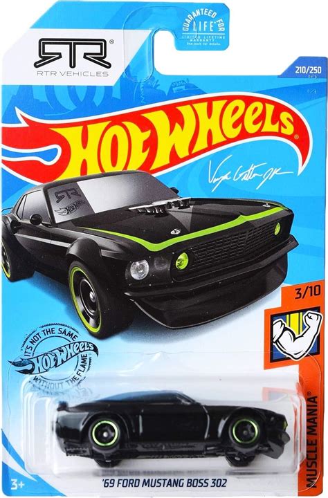 Hot Wheels 2020 Muscle Mania 69 Ford Mustang Boss 302 Black 210 250 Amazon Au Toys Games