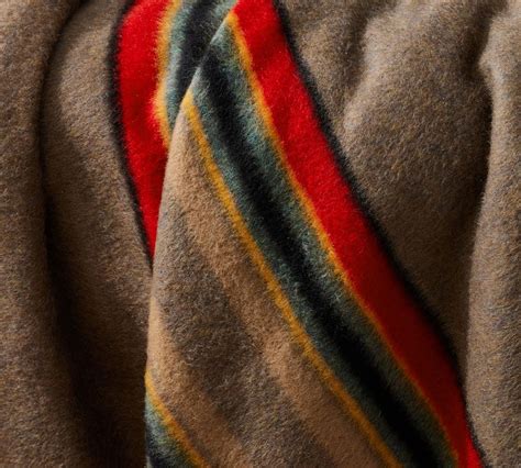 Pendleton® Yakima Faux Fur Back Stripe Oversized Throw Pottery Barn