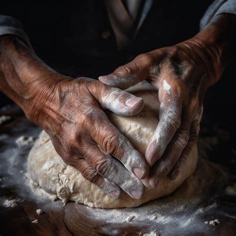 Premium Ai Image A Person Kneading A Dough With White Flour On It