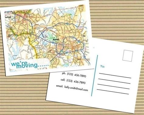 Personalized Map Moving Announcements Postcards Set Of 10 Etsy