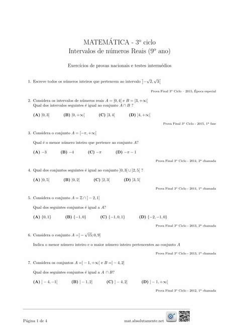 Pdf Matematica O Ciclo Matematica O Ciclo Intervalos De