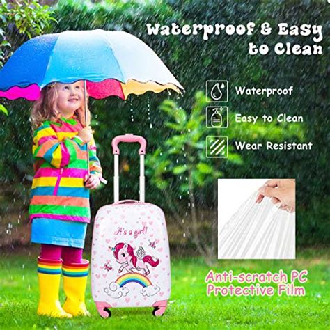 2pcs Kids Luggage Set Unicorns Hard Shell Childrens Suitcase