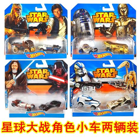 Kereta Sport Kecil Watak Hot Wheels Star Wars Dua Set Model Aloi Pengumpul Mainan Kereta Kanak