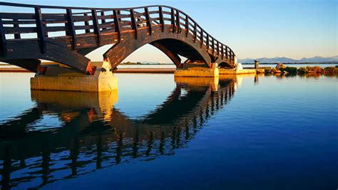 Wooden Bridge In Lefkada Island Greece Wooden Bridge Spanning Lefkada