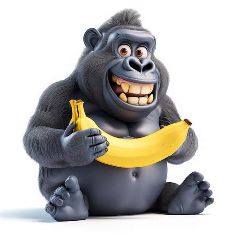 Premium Photo A Gorilla Holding A Banana That Has A Banana In His Hand