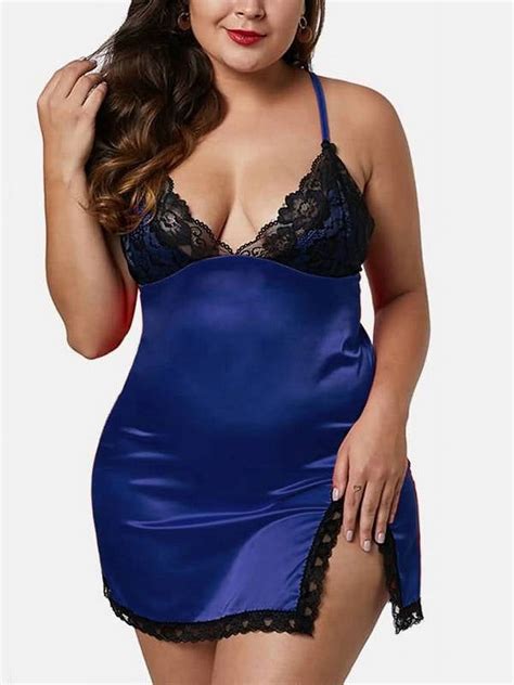 Gorhgorh Women S Sleepwear Plus Size Lace Sexy Lingerie Nightdress Set Send Milk Stickers