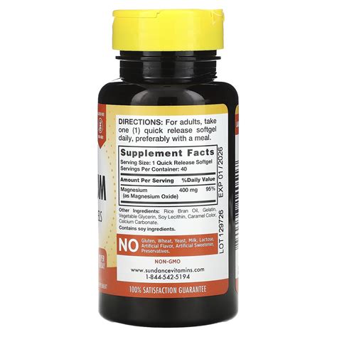 Sundance Vitamins Advanced Delivery Magnesium 400 Mg 40 Quick