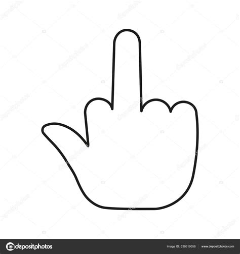 Fuck You Finger Line Symbol Middle Finger Hand Linear Icon Vector De Stock De Vitalia