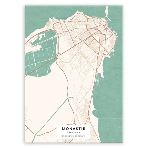 Plakat Metalowy Mapa Vintage Monastyr L Murrano