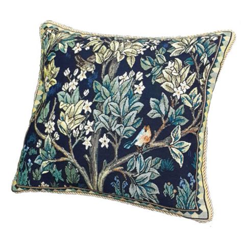 Jacquard Weave Tapestry Pillow Cover William Morris Tree Of Life