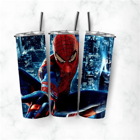 Spider Man Tumbler Classic Spider Man Water Bottle 20 Oz Etsy