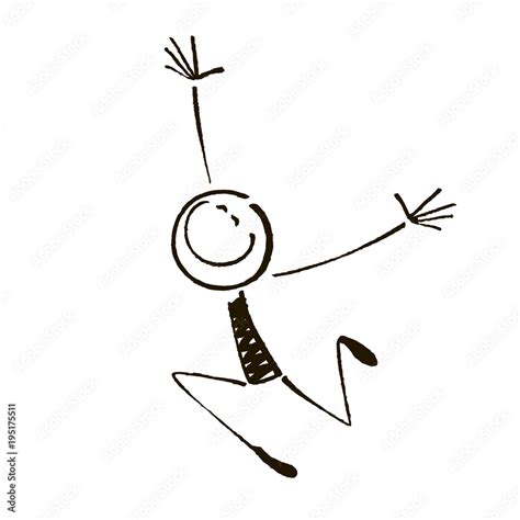 Happy Stick Figure Stock Vector Adobe Stock