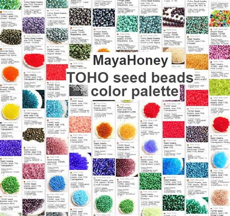 toho seed beads color palette