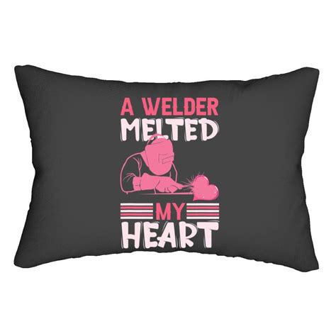 Welders A Welder Melted My Heart Couple Valentines Day Lumbar Pillows