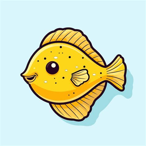 Premium Vector | A drawing of a yellow fish with a hole in the middle.