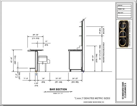 typical bar dimensions