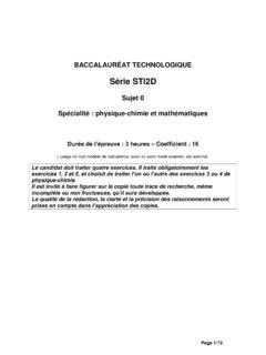 Sujet Du Bac Sti D Sp Cialit Physique Chimie Maths Sujet Du