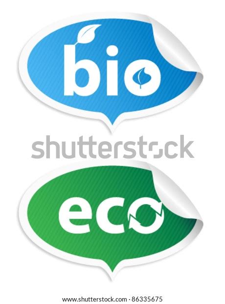 Natural Bio Sticker Vector Set Stock Vector Royalty Free 86335675 Shutterstock