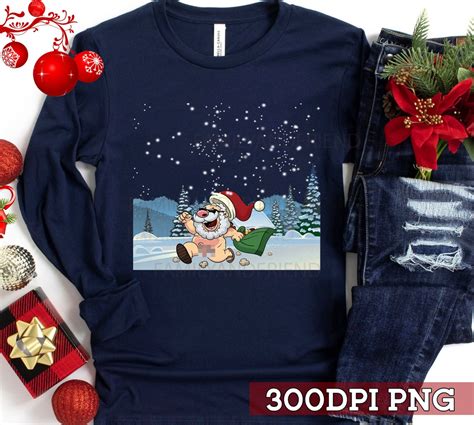 Funny Naked Santa Claus Nude Pajama Ugly Christmas Sweater Etsy