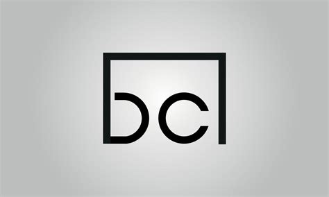 Letter DC logo design. DC logo with square shape in black colors vector ...