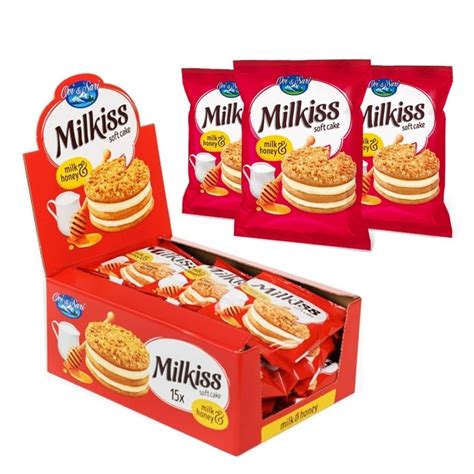 Alex Export. КЕЙК МИЛКИС МЛЯКО И МЕД 42ГР.*18БР. ОВИ И САРИ-ЦЕНА ЗА КУТИЯ