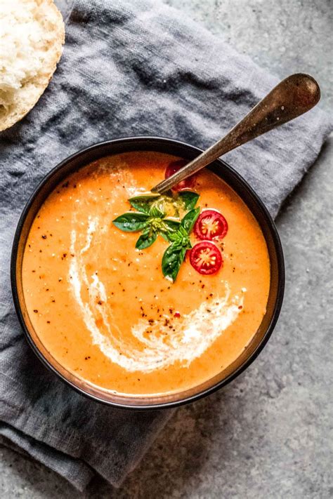 Cream Of Tomato Soup With Garnish