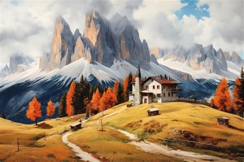 Premium AI Image | Dolomites landscape