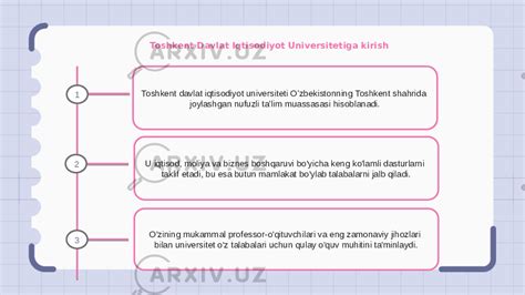 Toshkent davlat iqtisodiyot unversiteti - Экономика - Презентации 
