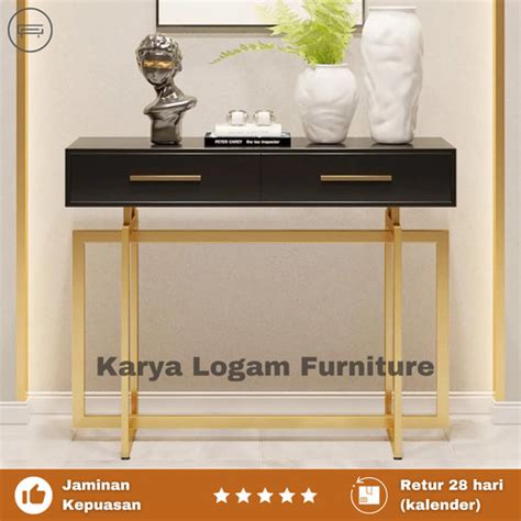 Jual Console Table Meja Konsol Mewah Minimalis Rangka Besi Gold