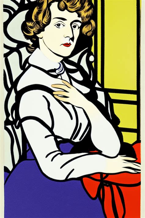 Edith Wharton Painted in the Style of Roy Lichtenstein · Creative Fabrica