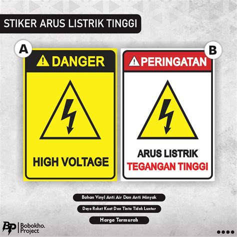 Jual Sign Sticker Arus Listrik Tinggi Sticker High Voltage Stiker