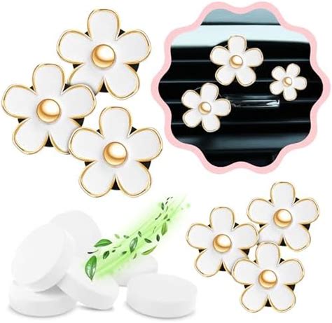 Amazon Ntrr Cute Daisy Vent Clips Pcs White Flower Car Air