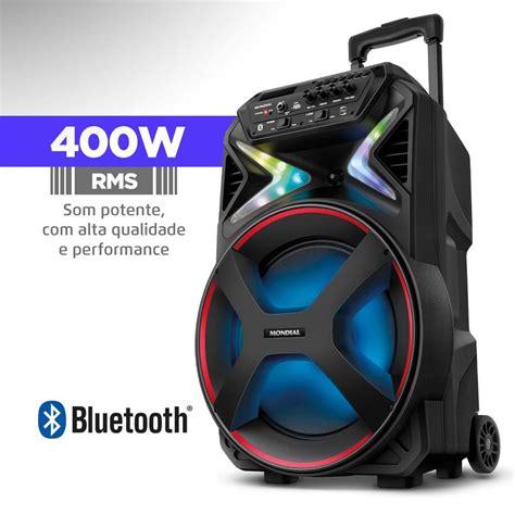 Caixa De Som Bluetooth W Rms Connect Lights Bivolt Cm