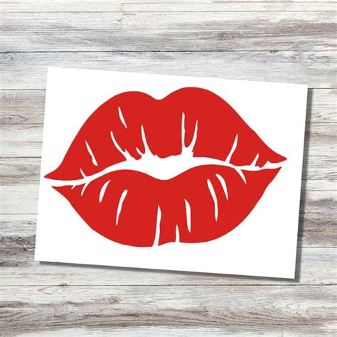 Red Lip Car Decal Etsy