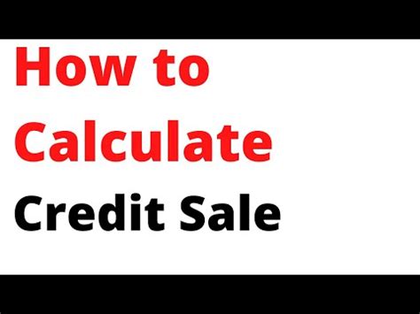 How To Calculate Credit Sales YouTube