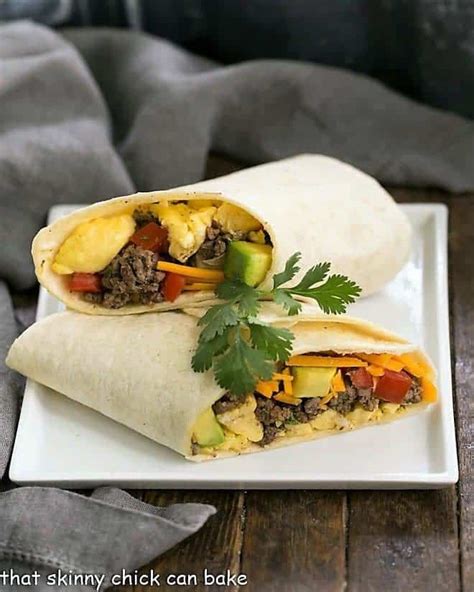 Tex-Mex Breakfast Burritos - That Skinny Chick Can Bake