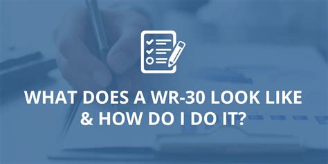 What Does A Wr 30 Look Like And How Do I Do It Paladini Law