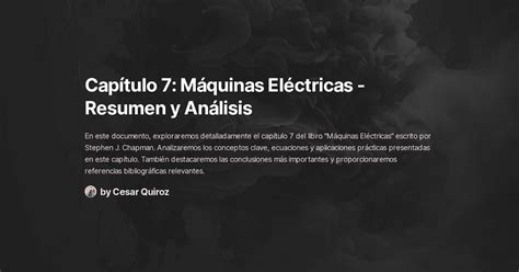 Capítulo 7 Máquinas Eléctricas Resumen Y Análisis