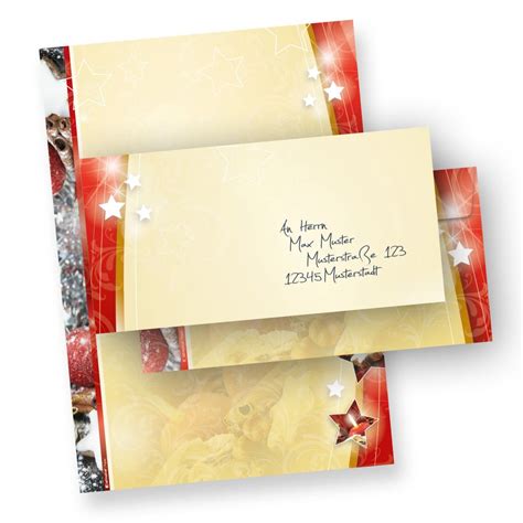 Weihnachtsbriefpapier Set Seitig Sets O F Vordrucke