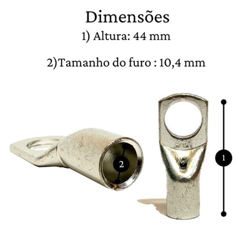 Ponteira compressão 50MM² M12 terminal tubular unidade em Promoção na