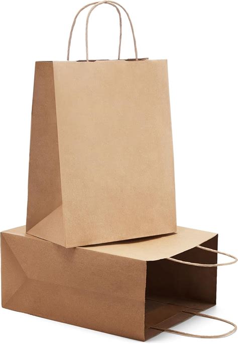 Amazon MESHA Brown Paper Bags With Handles 8 X4 75 X10 5 Inch