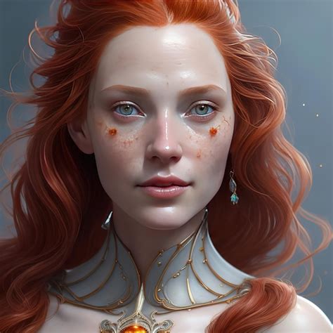 Premium Photo Red Haired Female Warrior With Green Eyes