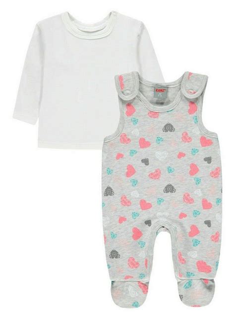 Kanz Strampler Kanz® Baby Mädchen Jersey Strampler mit Shirt Herzen
