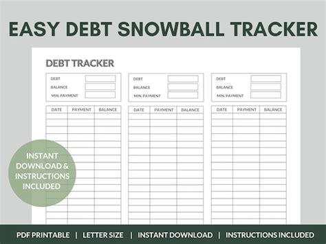 Debt Snowball Tracker Printable