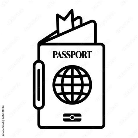 Us International Passport Document Line Art Icon For Apps And Websites Stock Vektorgrafik