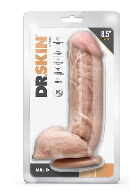 Dr Skin Mr D Dildo With Balls And Suction Cup In Vanilla Love